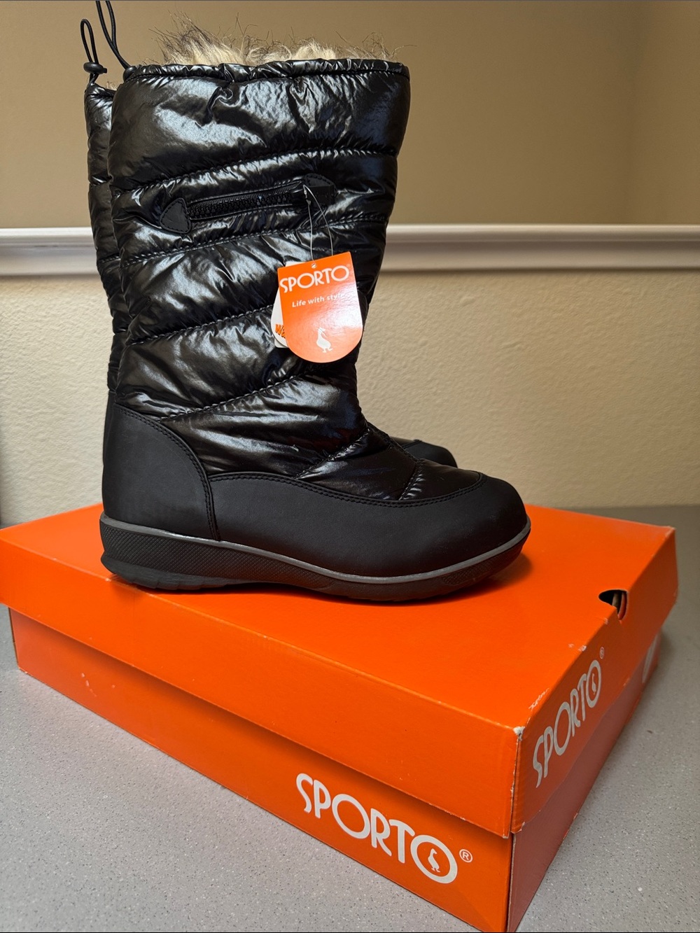 Sporto Black Whitney Quilted Women’s Winter Boots